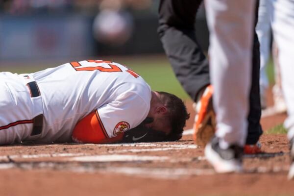 Baseball Player Hit in Face